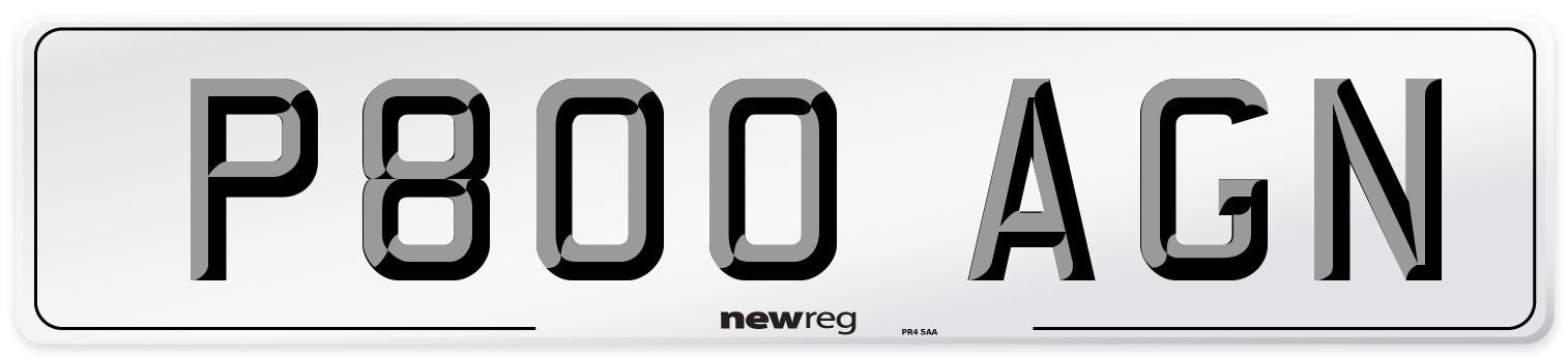 P800 AGN Number Plate from New Reg